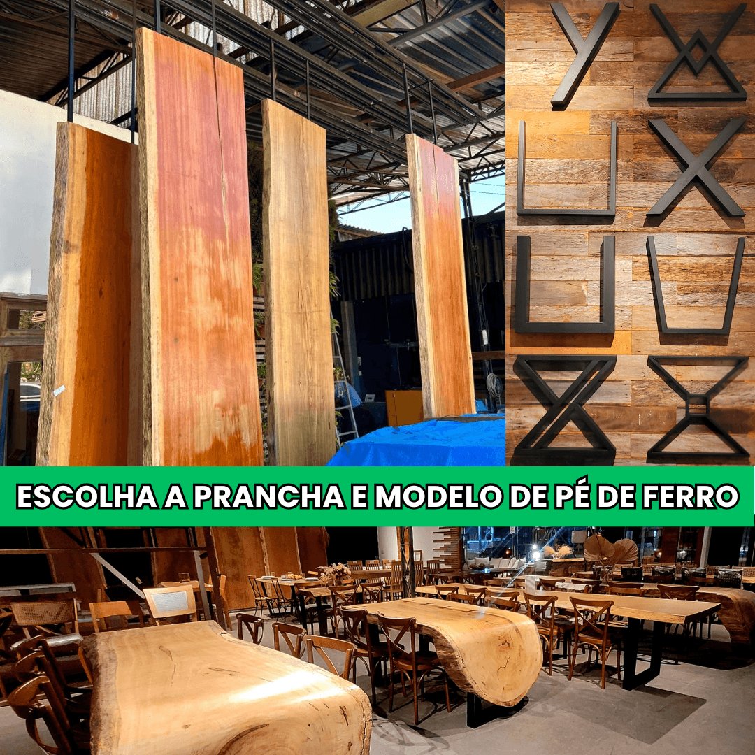 Mesa Prancha Industrial de Madeira Maciça para Estúdio de Podcast, Gravação e Reunião