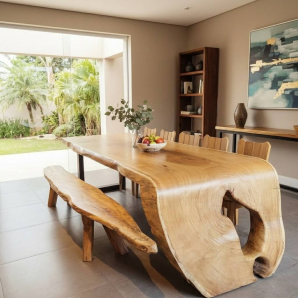 Mesa Cascata Prancha Curva Madeira Nobre de Lei Orgânica