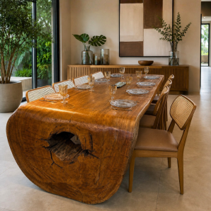 Mesa Cascata de Madeira Nobre de Lei Maciça para Sala de Jantar e Área Gourmet