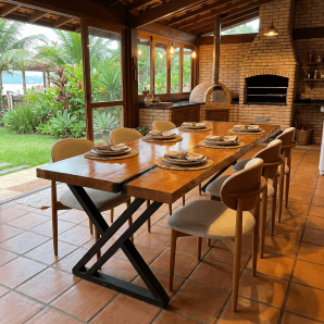 Mesa Orgânica em Madeira Nobre Maciça — Design Exclusivo