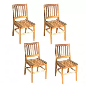 kit 4 Cadeiras AR Natural - Madeira Maciça