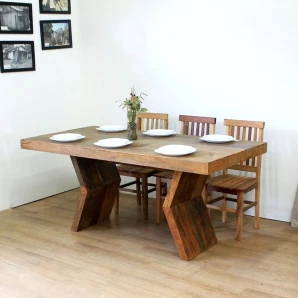 Mesa de Jantar Rústica em Madeira de Demolição