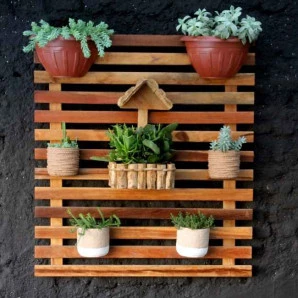 Jardim Vertical de parede em Madeira-1,00 x 0,90m ambiente