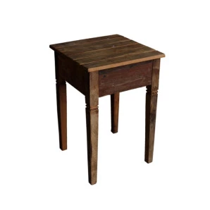 Mesa de Canto Filetada em Madeira de Demolição 0,40x0,40cm - Natural