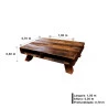 Mesa de Centro Rústica Pallet Natural 1,00m medidas