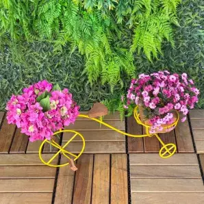 Bicicleta Suporte Vasos Ferro Decoração