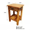 Mesa de Cabeceira Rústica 2 Tampo e 1 Gaveta - Natural 