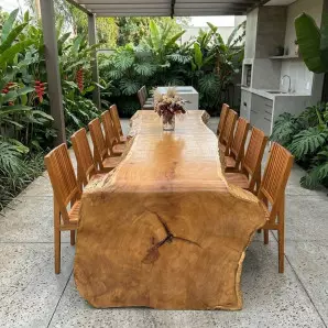 Mesa Cascata Madeira Maciça para Área Gourmet e Varanda Rústica Pronta Entrega
